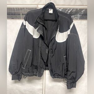 Nike Black and White Windbreaker Jacket - women’s large